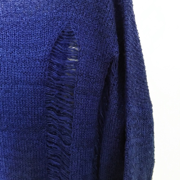 EUC Like New Nasty Gal Distressed Sweater in Blue - Picture 5 of 5